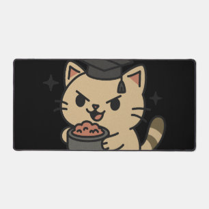 Cartoon Funny Scholar Cat Tunes Paws Schreibtischunterlage