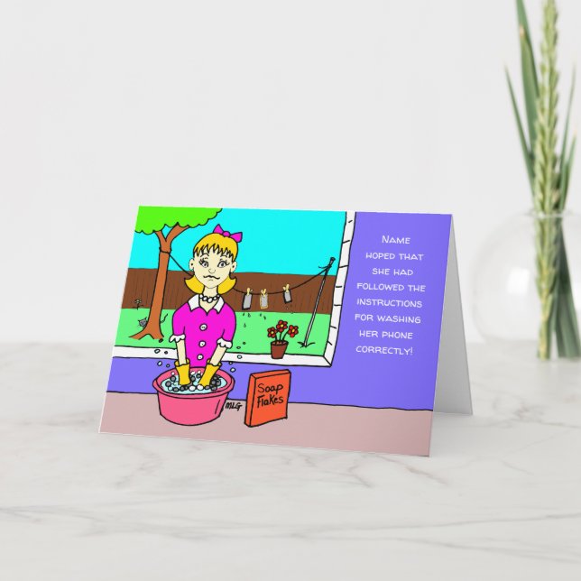 Cartoon Funny Social Distance Geburtstag Karte (Vorderseite)