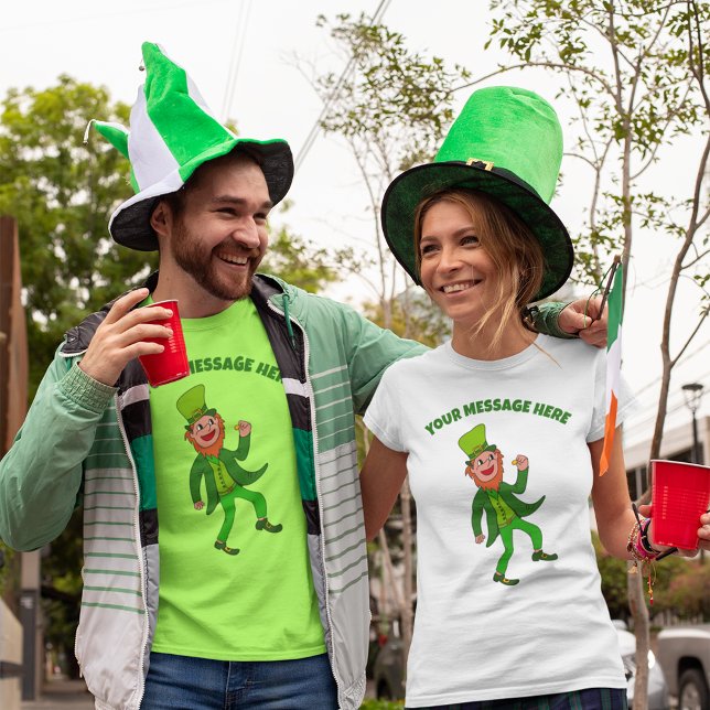 Cartoon für benutzerdefinierte Nachricht Leprechau T-Shirt (Von Creator hochgeladen)