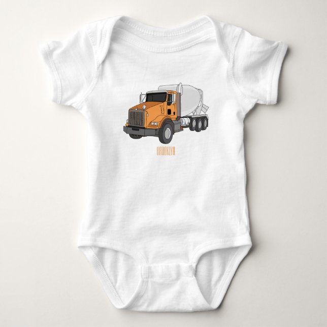 Cartoon für Betonmischer Baby Strampler (Vorderseite)