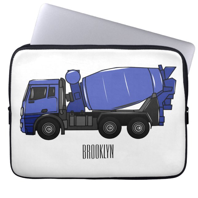Cartoon für Betonmischfahrzeuge Laptopschutzhülle (Vorderseite)