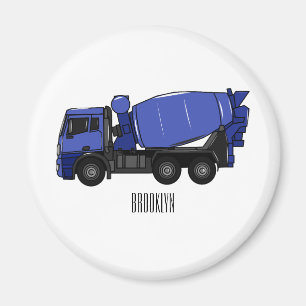 Cartoon für Betonmischfahrzeuge Magnet