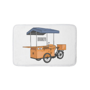 Cartoon für Bike-Food-Karren Badematte
