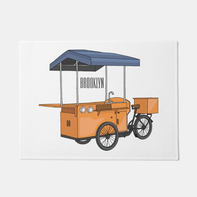 Cartoon für Bike-Food-Karren Fußmatte (Vorderseite)