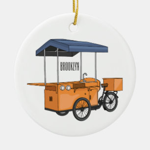 Cartoon für Bike-Food-Karren Keramik Ornament