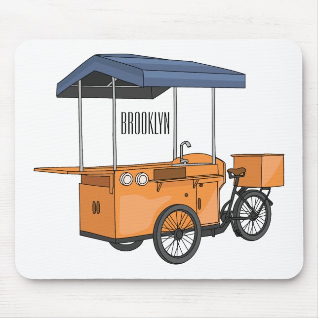 Cartoon für Bike-Food-Karren Mousepad (Vorne)