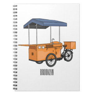 Cartoon für Bike-Food-Karren Notizblock