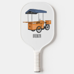 Cartoon für Bike-Food-Karren Pickleball Schläger