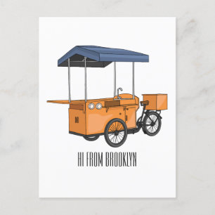 Cartoon für Bike-Food-Karren Postkarte