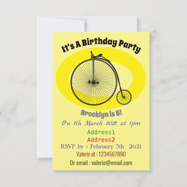 Cartoon für Fahrräder Einladung (Vorderseite)