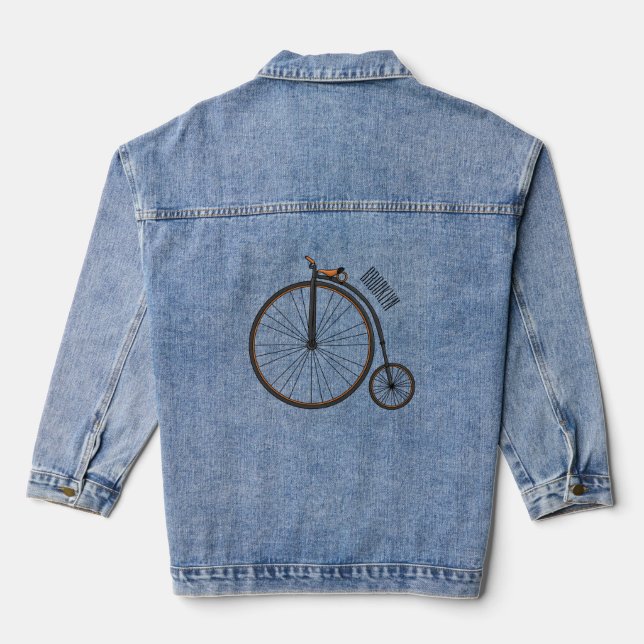 Cartoon für Fahrräder Jeansjacke (Rückseite)