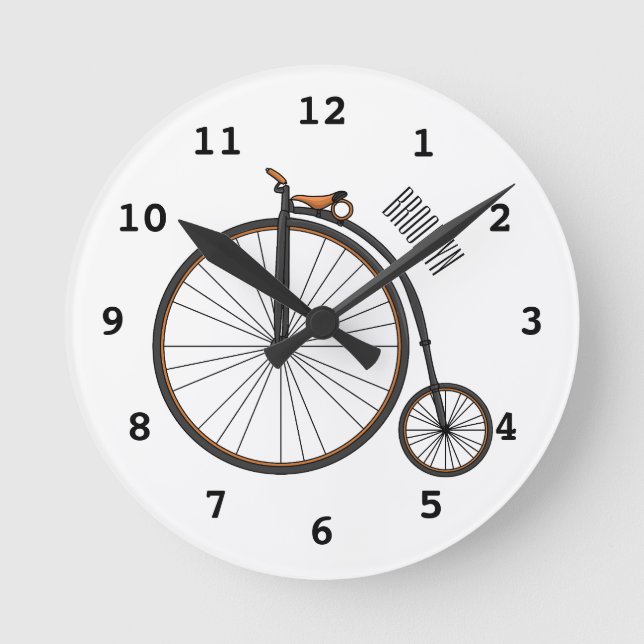 Cartoon für Fahrräder Runde Wanduhr (Vorderseite)