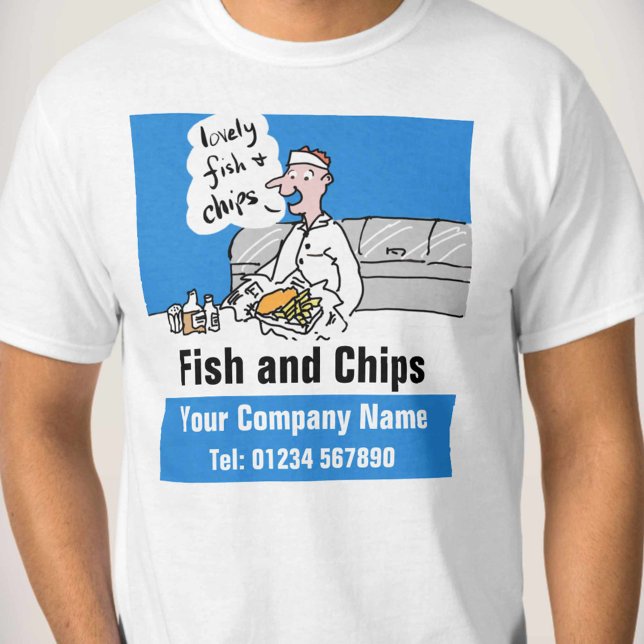 Cartoon für Fische und Chips T-Shirt (Von Creator hochgeladen)