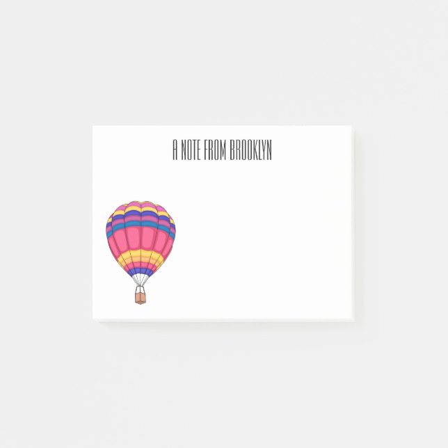 Cartoon für Heißluftballon Post-it Klebezettel (Vorderseite)