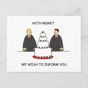 Cartoon für Hochzeitstornierung männliche Paare Postkarte