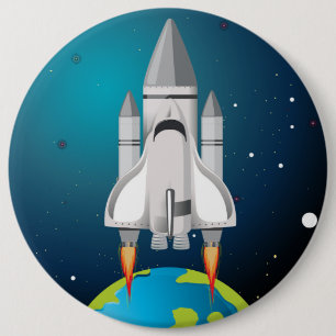 Cartoon für künstlerische Raketenschiffe Button