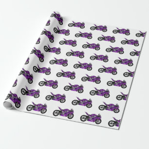 Cartoon für lila Motorräder Geschenkpapier