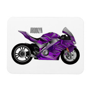 Cartoon für lila Motorräder Magnet