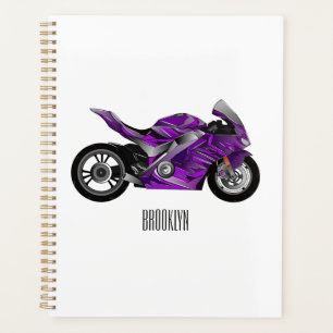 Cartoon für lila Motorräder Planer