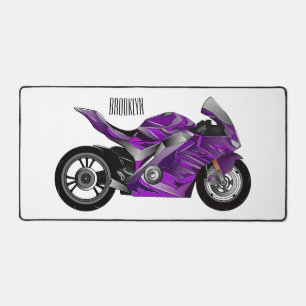 Cartoon für lila Motorräder Schreibtischunterlage