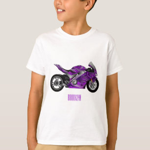 Cartoon für lila Motorräder T-Shirt