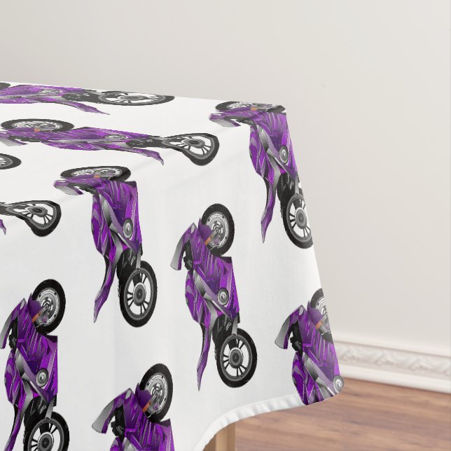 Cartoon für lila Motorräder Tischdecke (Beispiel)