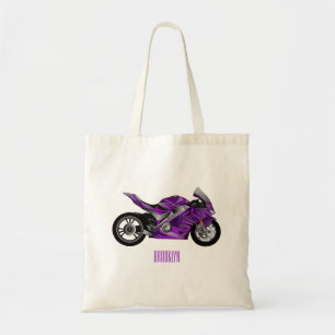 Cartoon für lila Motorräder Tragetasche
