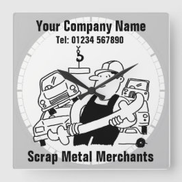 Cartoon für Metallhändler Quadratische Wanduhr