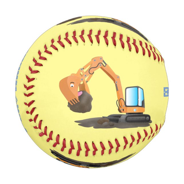 Cartoon für niedlich-orange-Bagger Baseball (Vorderseite Links)