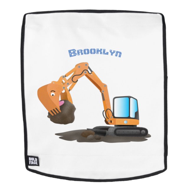 Cartoon für niedlich-orange-Bagger Rucksack (Abnehmbare Front)