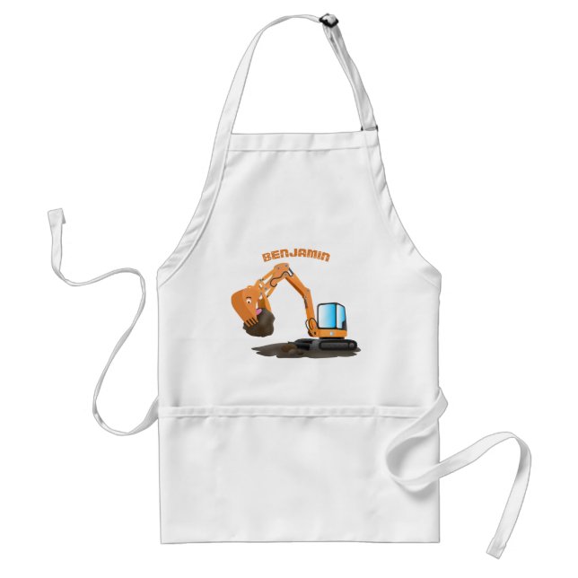 Cartoon für niedlich-orange-Bagger Schürze (Vorne)