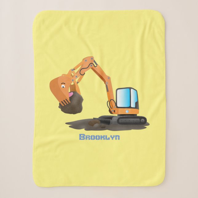 Cartoon für niedlich-orange-Bagger Sherpadecke (Vorderseite)