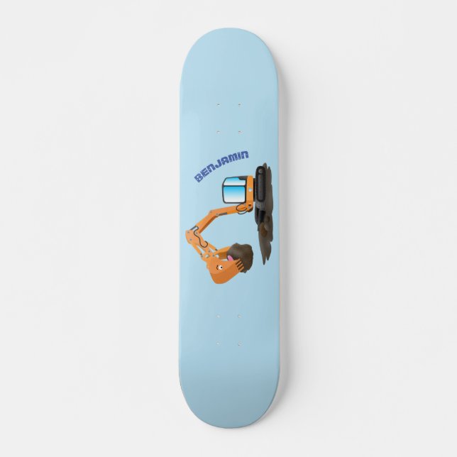 Cartoon für niedlich-orange-Bagger Skateboard (Vorne)