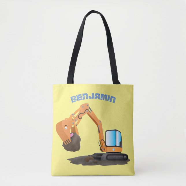 Cartoon für niedlich-orange-Bagger Tasche (Vorderseite)