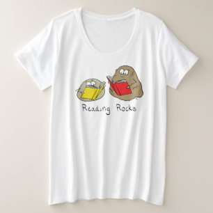 Cartoon für niedliche Lesedokumente Große Größe T-Shirt