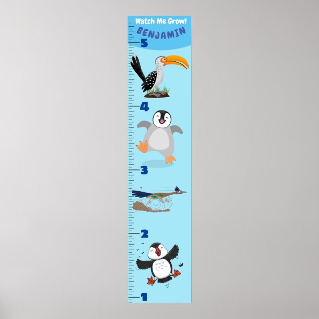 Cartoon für niedliche lustige Vögel Poster (Vorne)