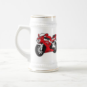Cartoon für niedliche Motorräder Bierglas