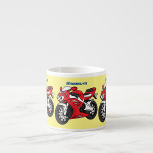 Cartoon für niedliche Motorräder Espressotasse