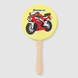 Cartoon für niedliche Motorräder Fächer