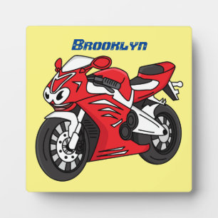 Cartoon für niedliche Motorräder Fotoplatte