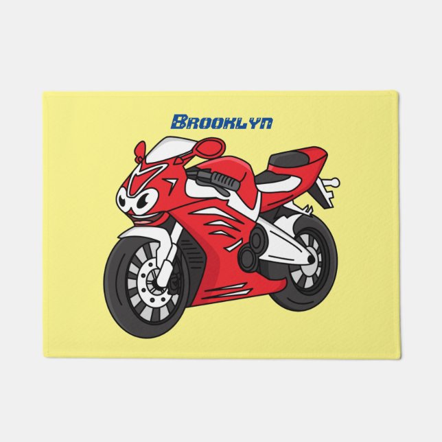 Cartoon für niedliche Motorräder Fußmatte (Vorderseite)