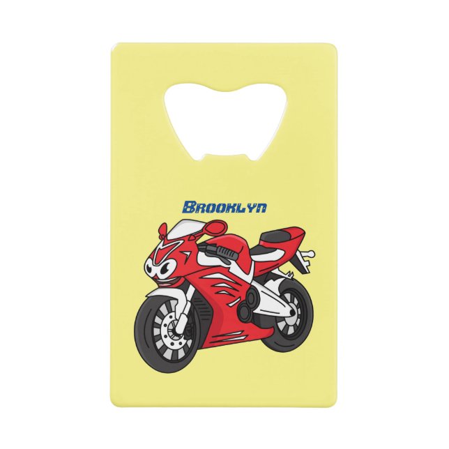 Cartoon für niedliche Motorräder Geldbeutel Flaschenöffner (Vorderseite)