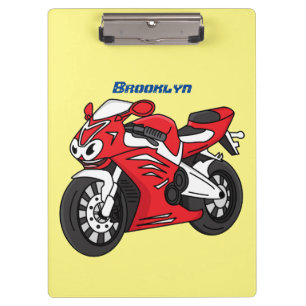 Cartoon für niedliche Motorräder Klemmbrett