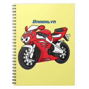 Cartoon für niedliche Motorräder Notizblock