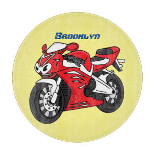 Cartoon für niedliche Motorräder Schneidebrett