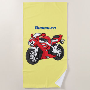 Cartoon für niedliche Motorräder Strandtuch