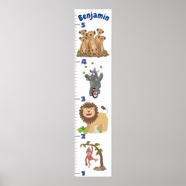 Cartoon für niedliche Safari-Tiere Poster (Vorne)