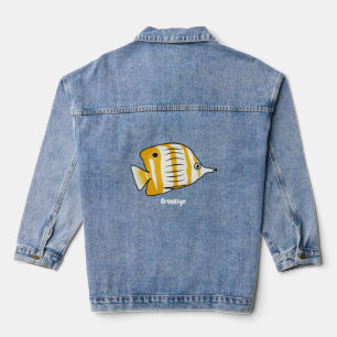 Cartoon für niedliche Schmetterlinge Jeansjacke
