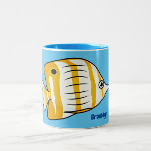 Cartoon für niedliche Schmetterlinge Zweifarbige Tasse