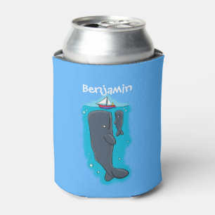 Cartoon für niedliche Wale und Segelboote Dosenkühler
